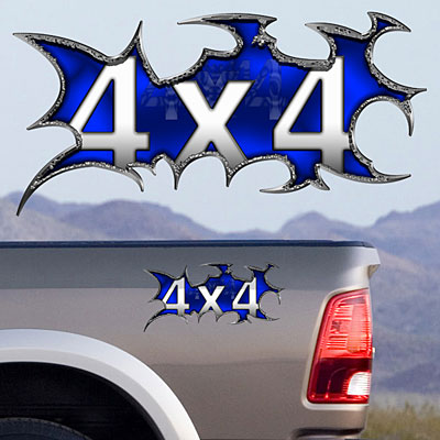 4x4 Decals Full Color TDG007 (Style 101, Blue)