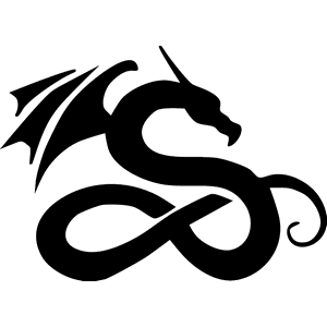 Coiled Winged Dragon Decal 022