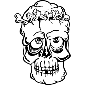 Skull With Bones Decal 005