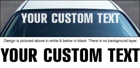 Rubrica Font Windshield Decal with Custom Text
