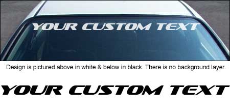 Sofachrome Font Windshield Decal with Custom Text