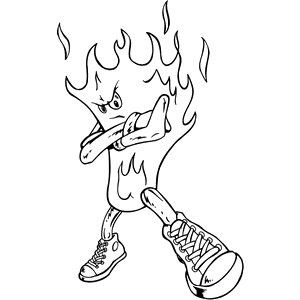 Flaming Head  Mascot Decal B227