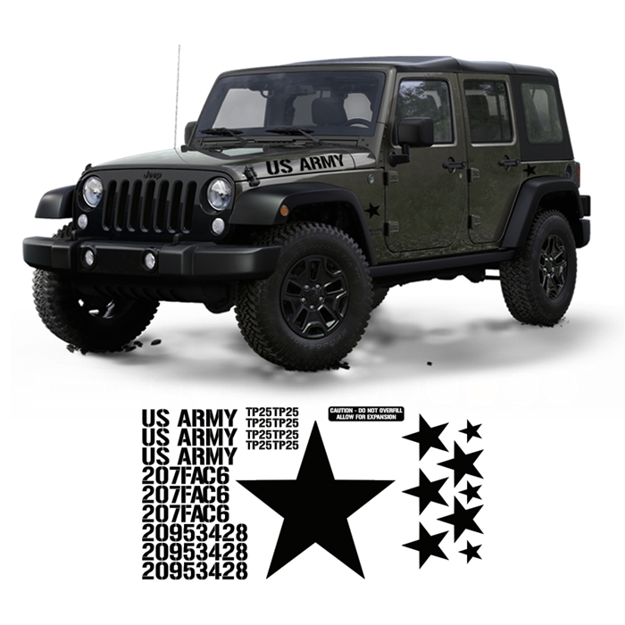 Jeep JK Wrangler Military Decal Set & Kit