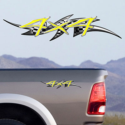 4x4 Color Full Color Decals TDG003 (Style 106, Yellow)