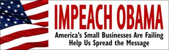 Impeach Obama (US Flag) - Bumper Sticker