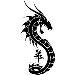 Chinese Lettered Dragon Decal 012