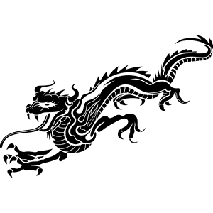 Crawling Chinese Dragon Decal 034