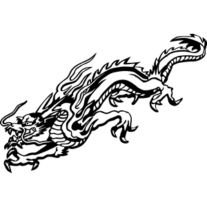 Crawling Chinese Dragon Decal 037