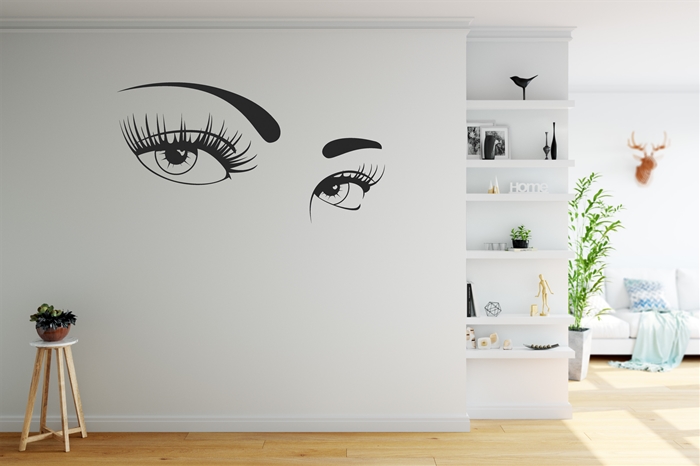 Beautiful Eyes with Long Eyelashes - Hair Salon Wall Decal