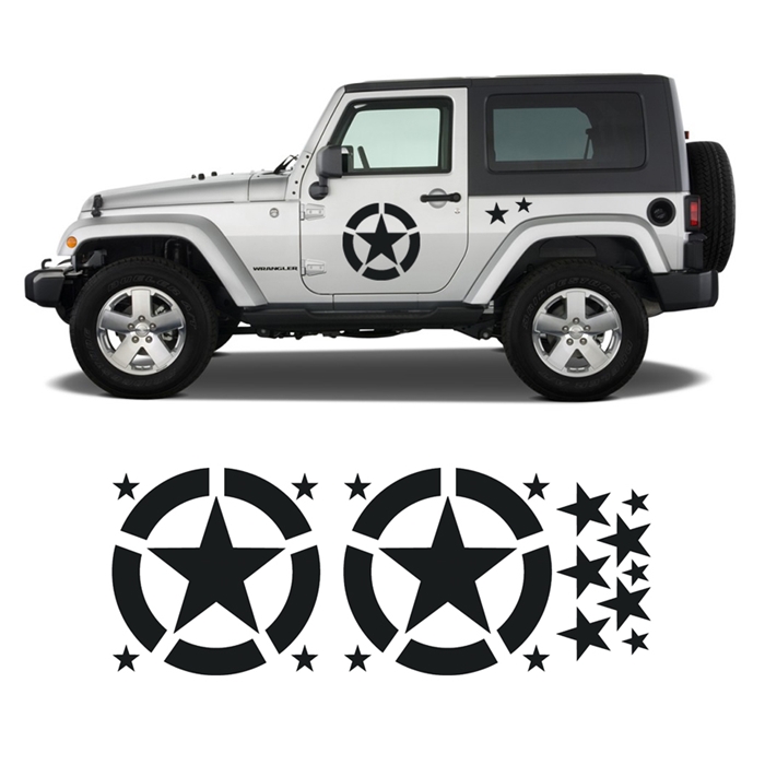Invasion Star Door Decals for Military Army Jeep