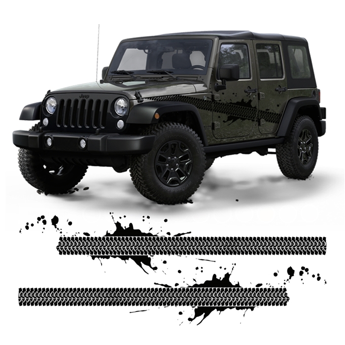 Jeep JK TJ Tire Thread Decal with Mud