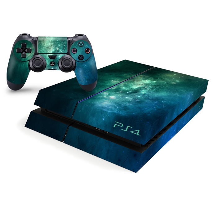 Playstation 4 Console Skin - Teal Galaxy Space Decal