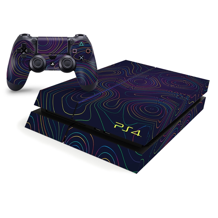 Playstation 4 Console Skin - Topography Color Lines
