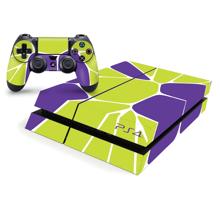 Playstation 4 Console Skin - Lime Green and Purple