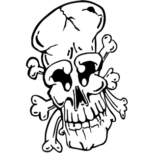 Skull With Bones Decal 003