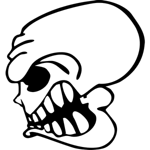 Angry Skull Decal 023