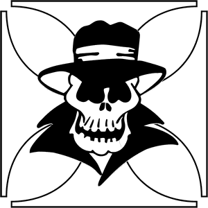Black Hat Skull Decal 030