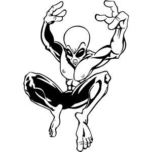 Alien Mascot Decal B001