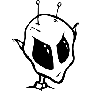 Alien Mascot Decal B002