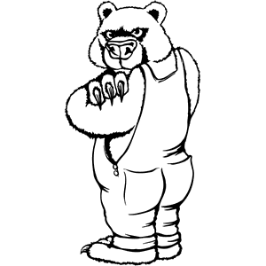 Bear Mascot Decal B035