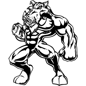 Wild Boar Man Mascot Decal B043