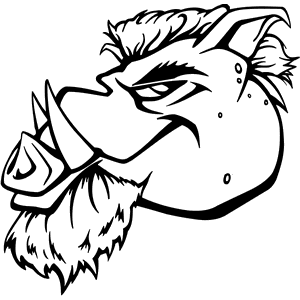 Wild Boar Head Mascot Decal B044