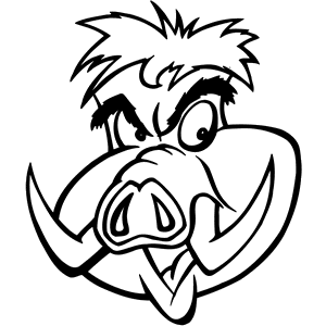 Wacky Boar Head Mascot Decal B047