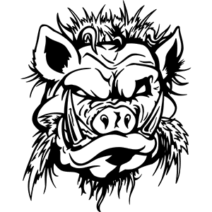 Boar Head Mascot Decal B048