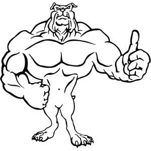 Bull Dog Mascot Decal B084