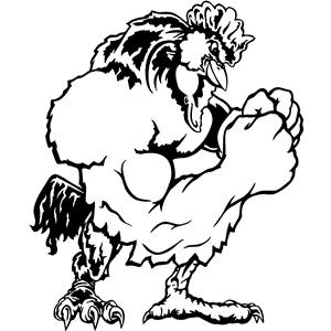 Rooster Mascot Decal B121