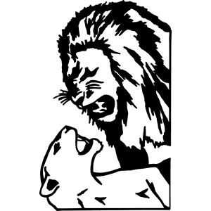 Lion Eating Decal 004