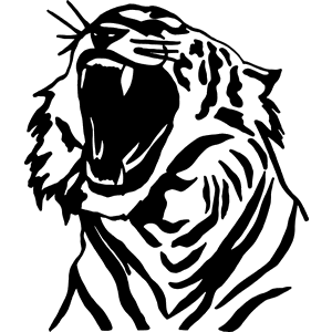 Roaring Tiger Head  Decal 007