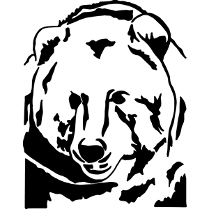 Black Grizzly Bear Head Decal 020