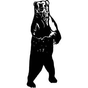 Black Grizzly Bear Standing Decal 021