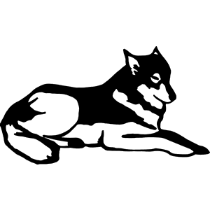 Wolf Lying Down Decal 062