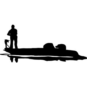 Fisherman Standing in Boat Decal 074