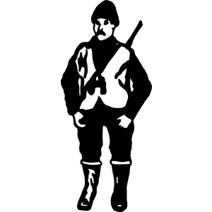 Hunter Standing with Gun Decal 075