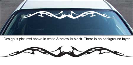 Tribal Flames Windshield Decal 170