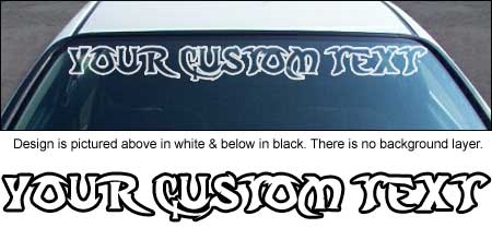 Tribal Outline Font Windshield Decalwith Custom Text
