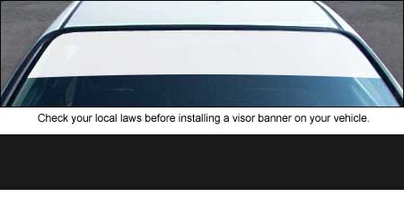 Banner Blank Windshield Visor Strips