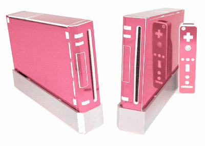 Pink Chrome Skin for Nintendo Wii