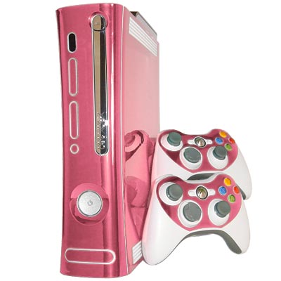 Pink Chrome Xbox 360 Skin