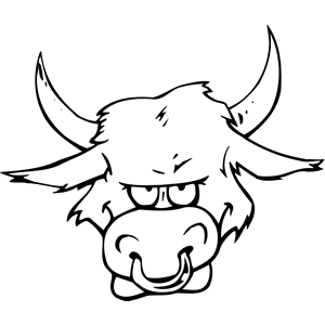 Bull Mascot Decal B099