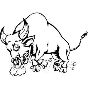 Bull Mascot Decal B100