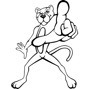 Cougar Mascot Decal B128