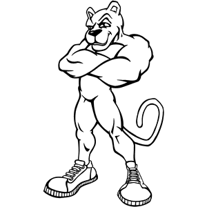 Cougar Mascot Decal B133