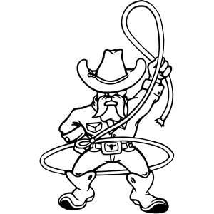 Cowboy Mascot Decal B145