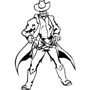Cowboy Mascot Decal B147