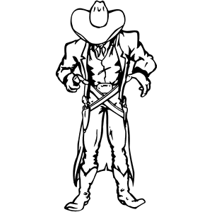 Cowboy Mascot Decal B148