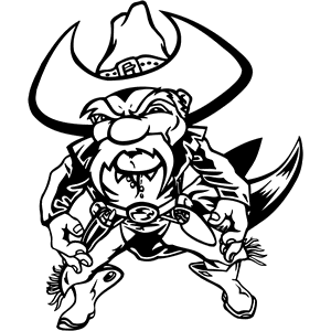 Cowboy Mascot Decal B152